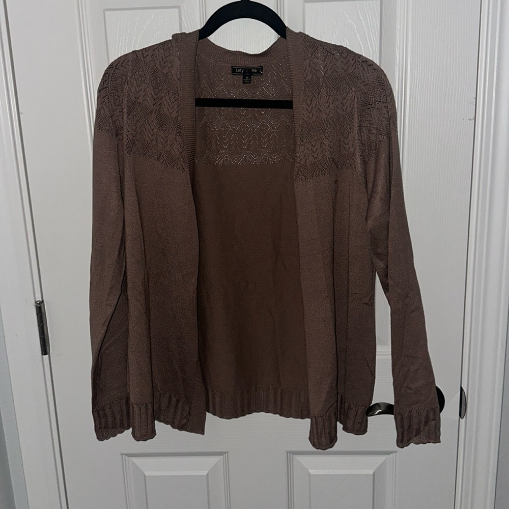 NWOT Lety And Me| Womens Open Front Long Sleeve Cardigan | Color: Brown| Size: M